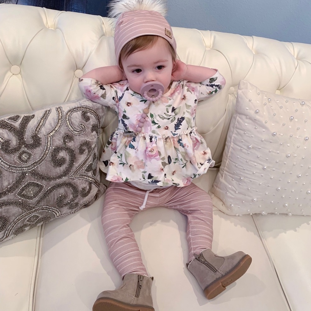 Baby Girl Floral Peplum Top + Leggings